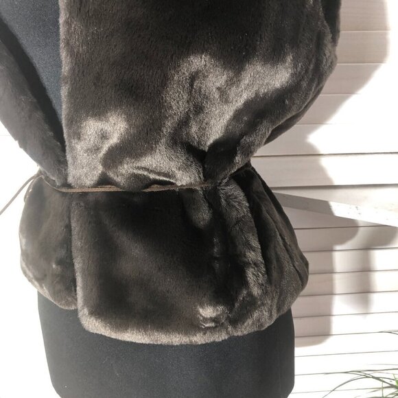 Vintage 90s Y2K Faux Fur Vest Brown Charlotte Russe Small - Picture 7 of 9